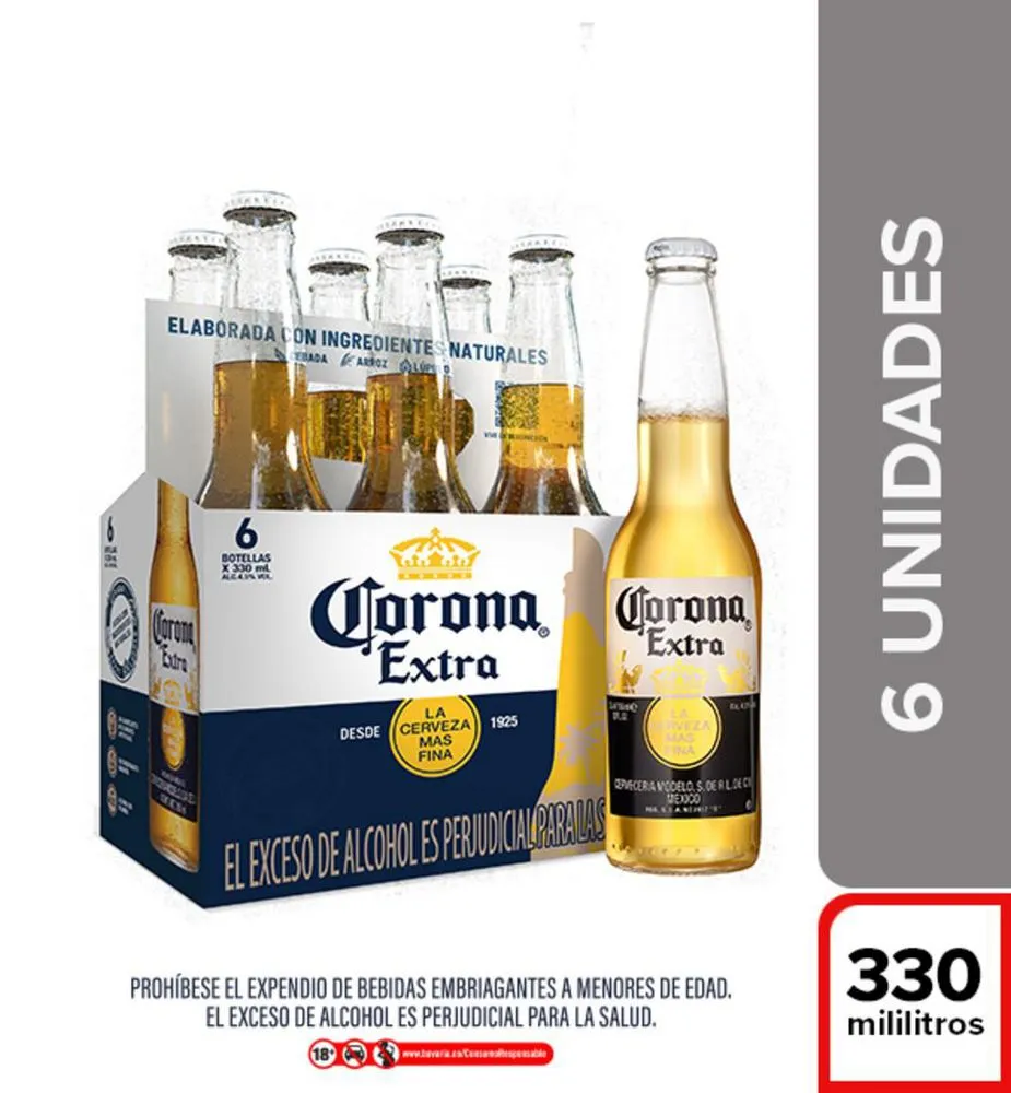 Cerveza CORONA botella sixpack (1980 ml)